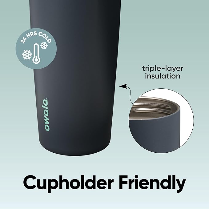 Owala FreeSip Sway Insulated Stainless Steel Water Bottle with Two-Way Spout, Built-In Straw and Bucket Handle, Made for Travel, School, and Sports, 30oz, BPA Free, Leak Proof, Foggy Tide Owala