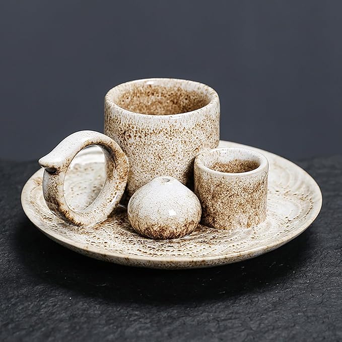 4 in 1 Ceramic Incense Burner Holder with Handle for Burning Sage, Palo Santo Stick, Joss Sticks, Candle in Your New House, Office, Yoga, Meditation Room - Bloomnest