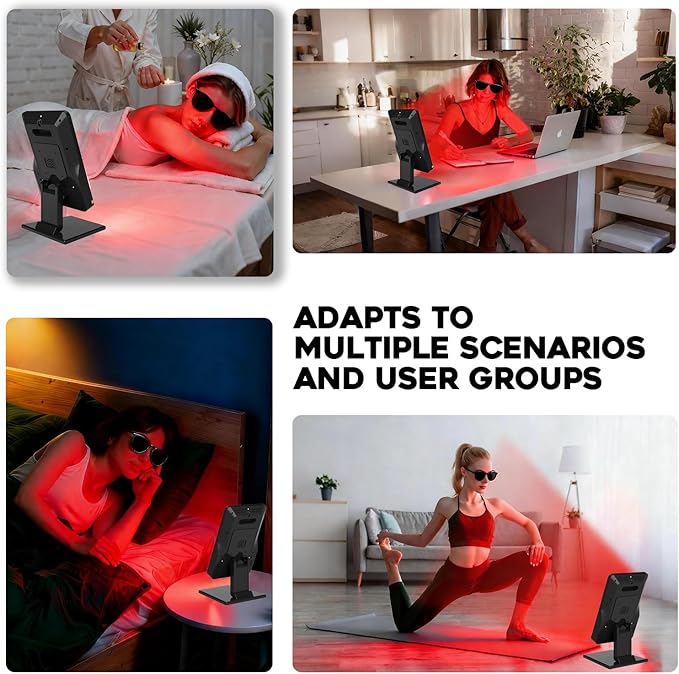 Red Light Therapy Device,Portable LED Red Infrared Light Device with 630nm, 660nm & 850nm Combination Light for Face and Body, 9 Adjustable Timer Settings, Adjustable Angle, Includes Goggles,Black Bloomnest