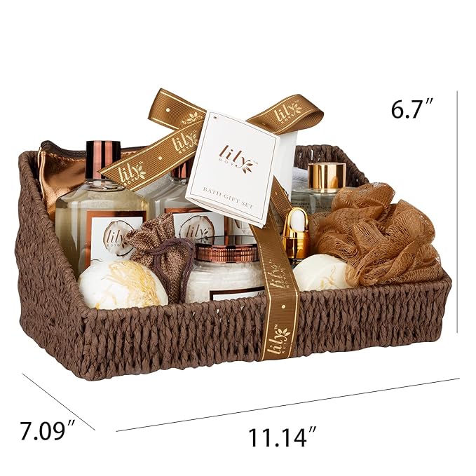 Valentines Day Gifts Bath and Body Gift Basket Set for Women - Coconut Vanilla Gift, Spa Gift Basket 17-Piece Bath Gift Set Self Care Gift for Mothers Day, Fathers Day, Birthday, Christmas Gifts