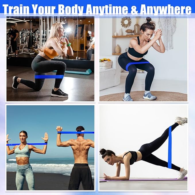Deekin 20 Pcs Resistance Bands Resistance Loop Exercise Bands Exercise Equipment Elastic Drap Ring for Women and Men Home Fitness, Gym, Yoga - Bloomnest