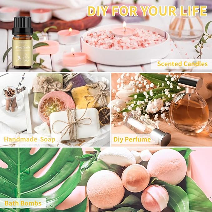 BURIBURI Misty Vanilla Hotel Scent Essential Oil, Lifestyle Collection Fragrance Aromatherapy Oil Blends, Air Freshener Diffuser Oil BURIBURI