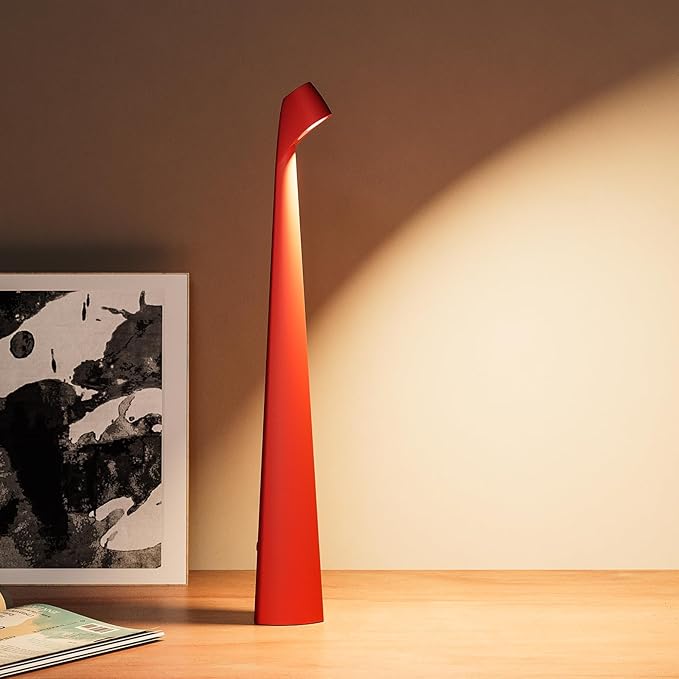 Table Lamps Cordless Rechargeable Battery Light, LED Desk Lamps Outdoor Portable Touch Lamps, Operated Wireless Portable Lamp. (Red) - Bloomnest