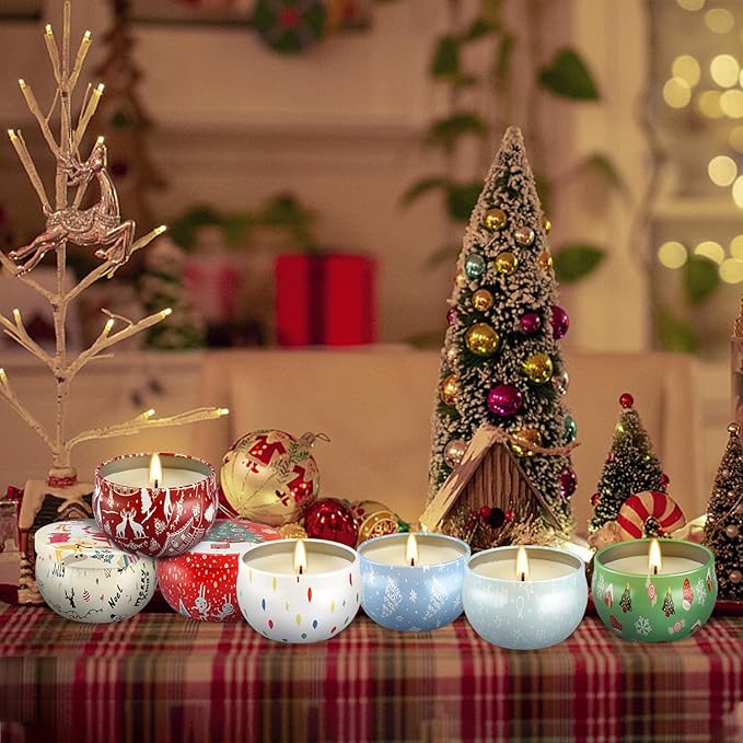 24Pack Christmas Scented Candles Gift- Aromatherapy Candle-2.5oz Soy Wax-Long Lasting Burn time, Christmas Thanksgiving Gifts for Women，Home Decor - Bloomnest