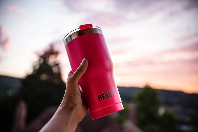 Beast 30 oz Tumbler Stainless Steel Vacuum Insulated Coffee Ice Cup Double Wall Travel Flask (Cupcake Pink) - Bloomnest