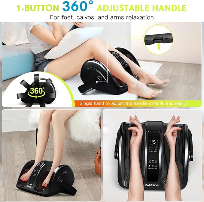 Foot Massager for Neuropathy, FSA Eligible HSA Feet Massager with Heat, 3-Heating for Circulation and Pain Relief, Deep Kneading Rolling for Calf-Feet-Arm Relaxation, Plantar Fasciitis - Bloomnest