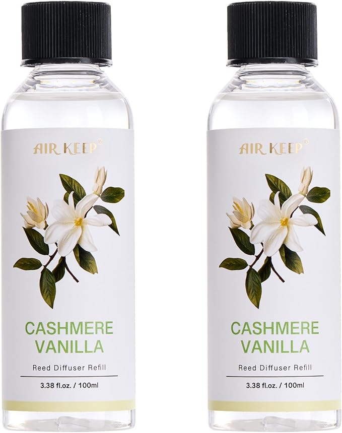 Airkeep Reed Diffuser Oil Refill/Cashmere Vanilla/3.38 oz(100ml)/2 Pack/Scented Oil Refill for Reed Diffuser Home Fragrance for Bedroom, Bathroom Office Home Decor - Bloomnest