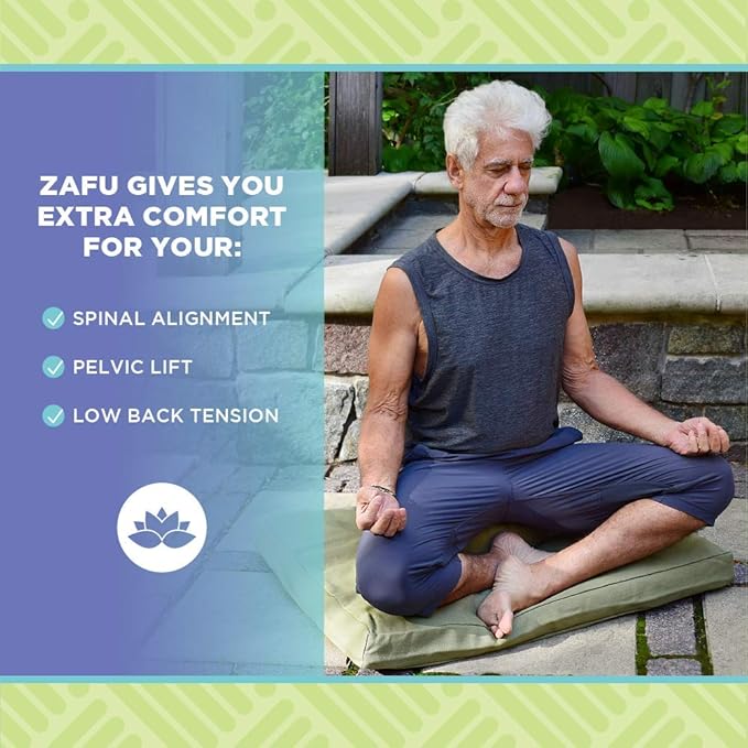 Bean Products Hemp Zafu Meditation Cushion for Sitting on Floor, Hemp Yoga Pillow, Zafu Meditation Pillow, Zen Seiza Kneeling Prayer Pad Support - Made in USA - Round Cranberry - Bloomnest
