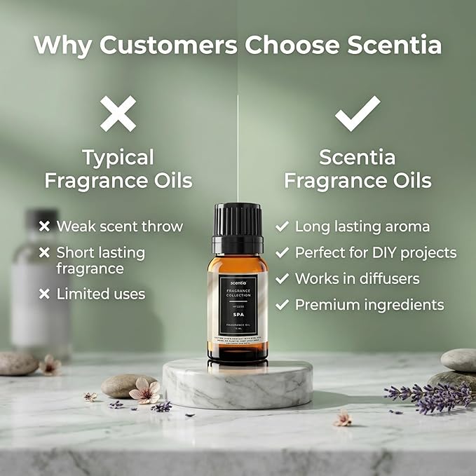 Scentia HF2200 Diffuser Oil – Clean Spa Fragrance Oil for Diffusers Inspired by Dream Walk Hotel Spa Scent, Luxury Home Fragrance Oil for Aromatherapy, Candle Making & DIY – 10 ml Scentia