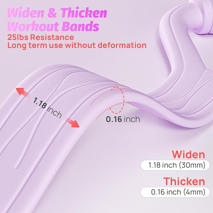 Figure 8 Fitness Resistance Bands with Handles, 20-60lb Adjustable Elastic Excercise Band, Non-Slip Fabric Silicone Bands for Strength Stretch Flexibility Training Arms Back Shoulder Chest Legs - Bloomnest