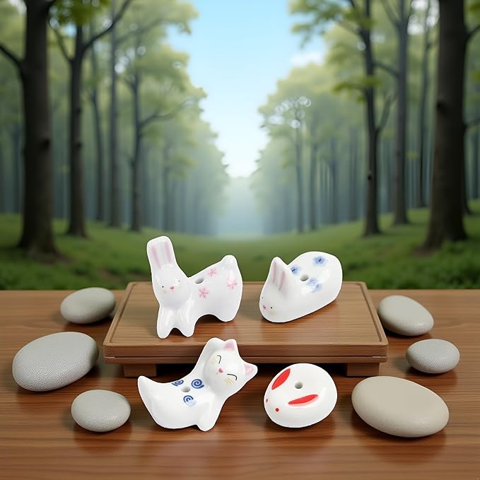 4Pcs Rabbit Cat Ceramic Incense Holder Cute White Animals Incense Sticker Holder Fun Home Decorative Ornaments for Home Room Decoration Yoga Spa Meditation Incense Holders - Bloomnest