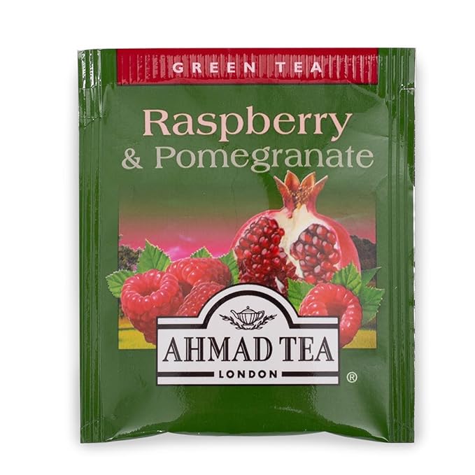 Ahmad Raspberry & Pomegranate Flavoured Green Tea with Fruit Pieces 20 Bags - Bloomnest