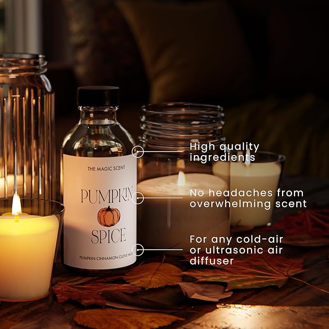 The Magic Scent Pumpkin Spice Aroma Oil - Diffuser Oil Scent - Cold-Air & Ultrasonic Diffuser - Pumpkin Essential Aromatherapy - 8.5 fl oz, 250 mL - Bloomnest