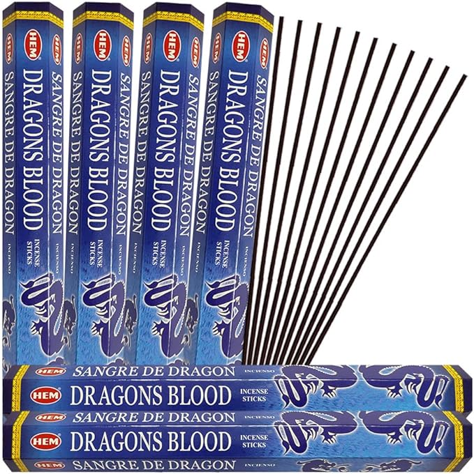 Dragon's Blood Blue Incense Sticks and Incense Stick Holder Bundle Insence Insense Hem Incense Sticks