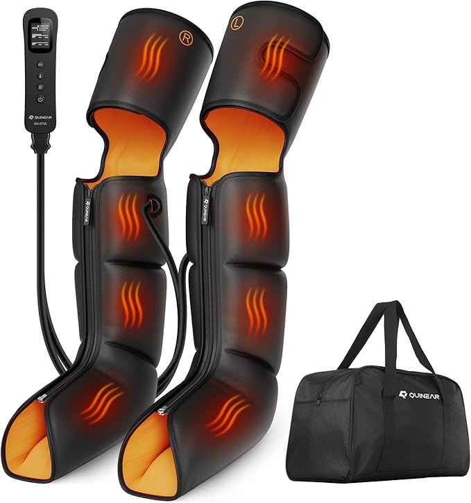 QUINEAR Leg Massager, 3-in-1 Heat and Compression Therapy, Air Compression Leg Recovery System, Leg Massage Boots for Circulation and Pain Relief, FSA-HSA-Eligible - Bloomnest