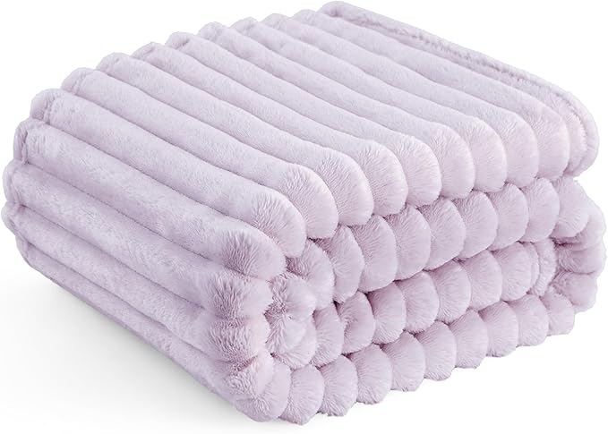 Bedsure GentleSoft Lavender Fog Fleece Blanket for Couch - Cozy Soft Blankets for Women, Cute Small Throws for Girls, 50x60 Inches - Bloomnest