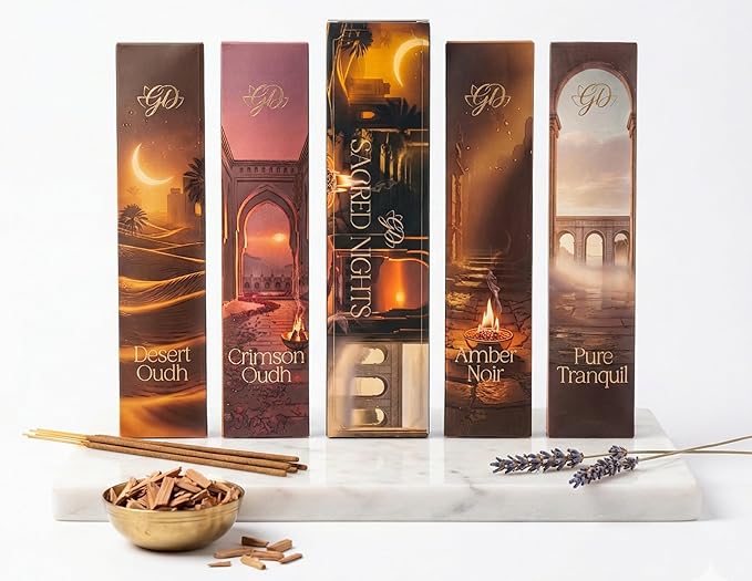 Premium Guruji Divinity Sacred Nights Incense Gift Set | Hand-Rolled Masala Incense for Meditation, Yoga & Home Fragrance Guruji+Divinity