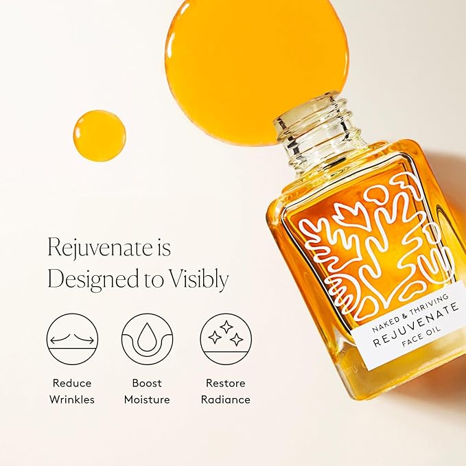 Naked & Thriving Rejuvenate Restorative Face Oil | Organic, Vegan, & Naturally-Derived Skin Care | Reduce the Look of Wrinkles and Moisturize Skin (1.18 oz/35 mL) - Bloomnest