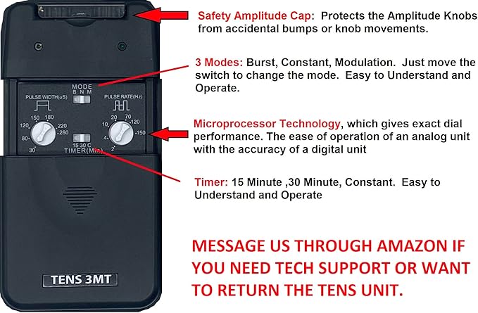Therapist’s Choice® TENS Unit Muscle Stimulator with Accessories – TENS Unit Muscle Stimulator for Back Pain Relief, TENS Machine, Neck Pain, Sciatica Pain Relief, Nerve Pain Relief Therapist%27s+Choice