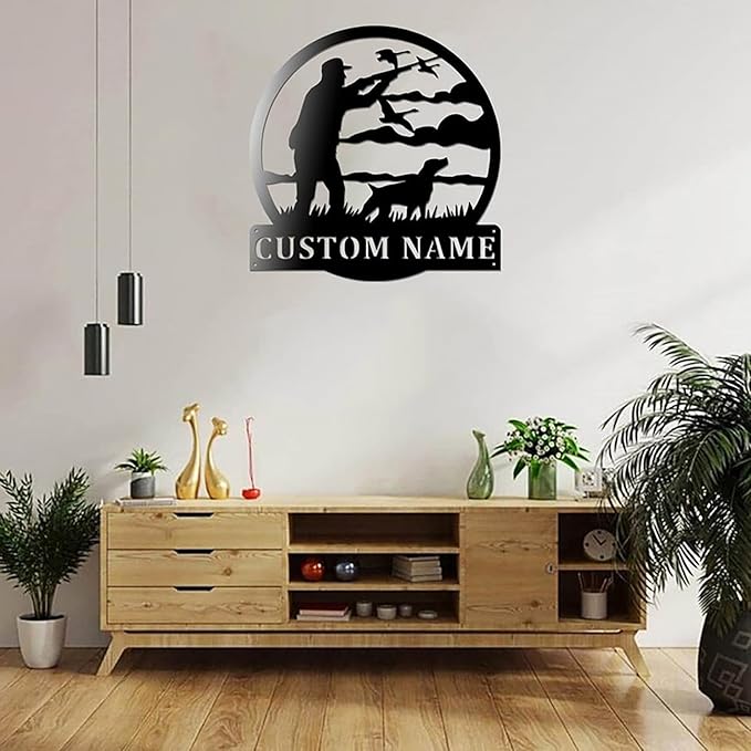 Lovely POD Personalized Hunting Metal sign, Hunting Art, Custom Goose Duck Hunter Led Lights Metal Wall Art, Personalized Hunter Name Decoration For Home, Hunting Home Decor, Father's Day Gift - Bloomnest