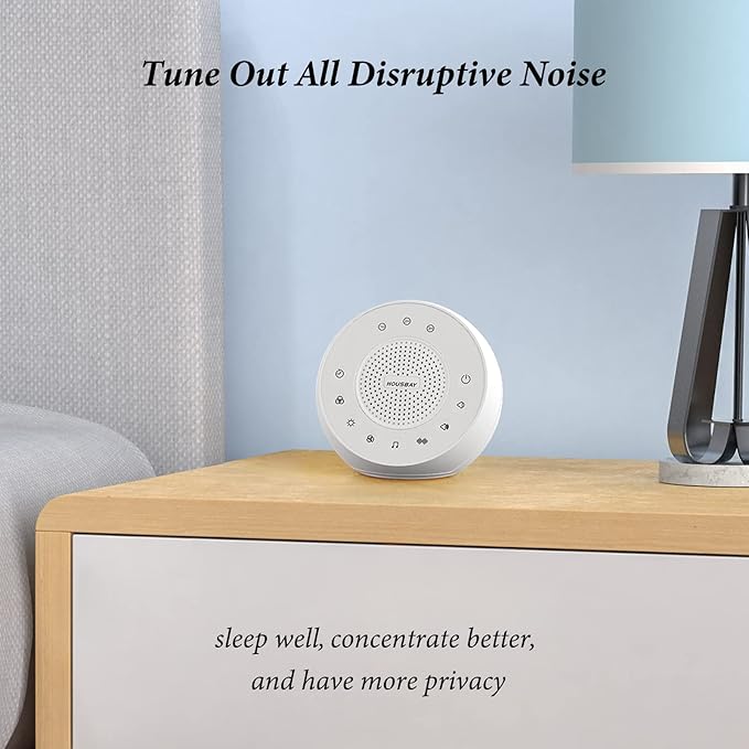 Housbay Glows White Noise Sound Machine, 31 Soothing Sounds, Colored NightLight for Kids & Baby, Small Travel Sleep Machine & Noise Canceling for Sleeping, Relaxation - Bloomnest