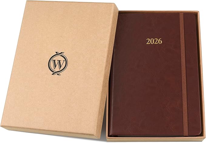 Wykeham's Executive 2026 Daily Journal Planner – US Public Holidays & Format – Customization Available (Conker, 8.5"×5.5") - Bloomnest