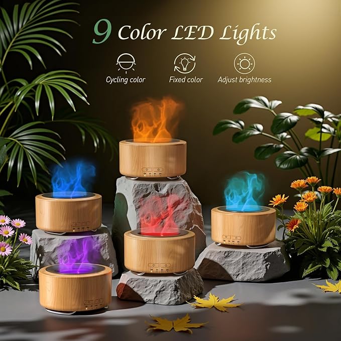 Essential Oil Diffuser for Home: 500ML Aroma Diffuser for Hotel Office Yoga Room - Humidifier with 9 Colors LED Night Light for Kids/Women Home Relaxation,Orange Yellow - Bloomnest