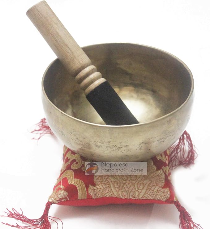 Tibetan Plain Singing Bowl - Meditation Bowl-Handmade Bowl Set by Nepalese Handicraft Zone (7") NepaleseHandicraftZone