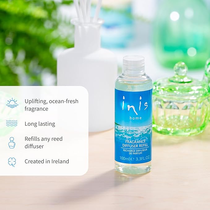 Inis the Energy of the Sea Reed Diffuser Oil Refill - Ocean Fresh Fragrance for Home - 3.3 Fluid Ounce - Bloomnest