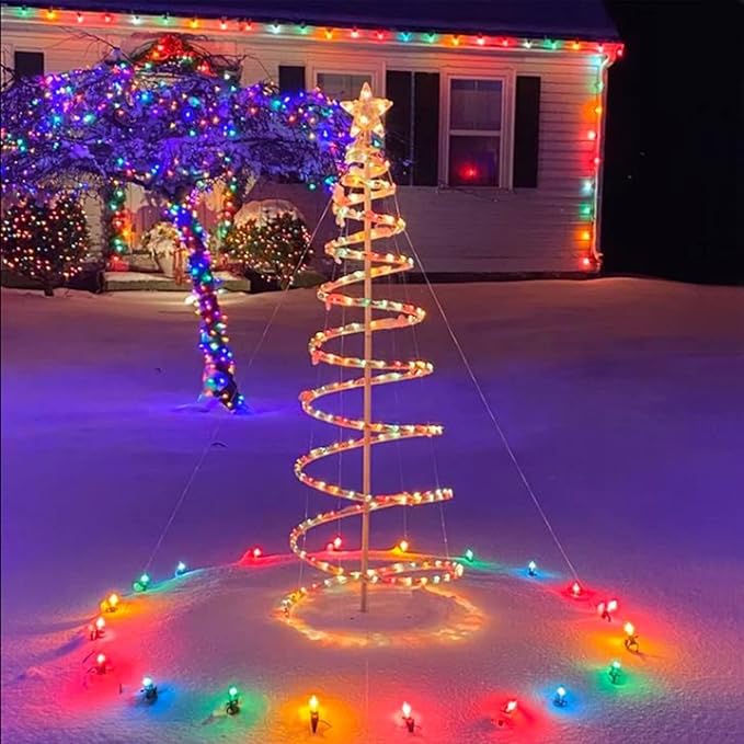 SUNSGNE C7 Multicolor Christmas Replacement Bulbs, Clear Multicolor Incandescent Light Bulbs for C7 Outdoor Patio Christmas String Lights, E12 Candelabra Base, 5 Watt, 25 Pack - Bloomnest