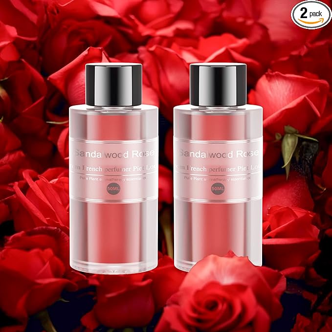 Amor Lyris 2 Packs Essential Oil Refill for Smart Car Air Freshener, 3.5OZ Car Diffuser Refill, Aromatherapy Perfume Refill Can be Used for 4-8 Months, Made with Natural Plant Extracts, Rose - Bloomnest
