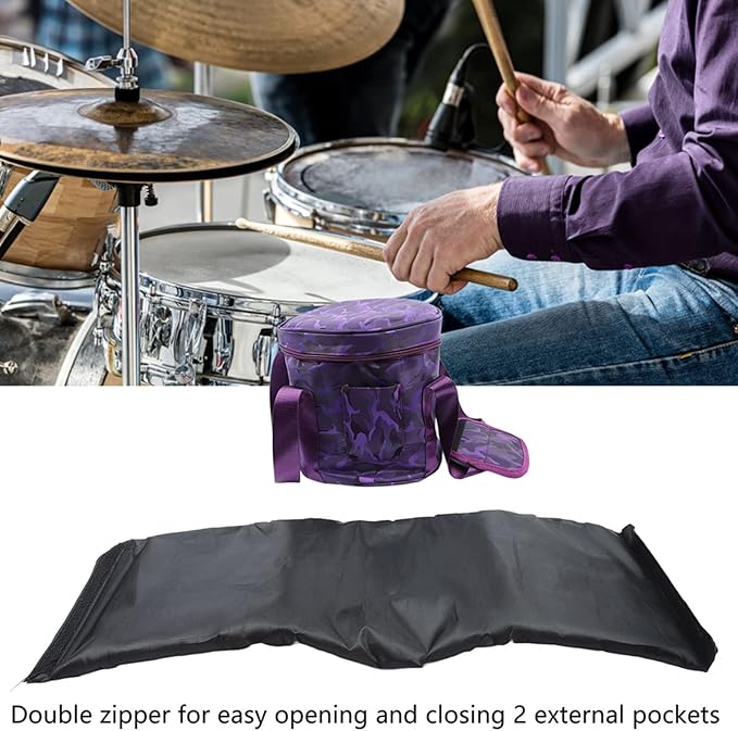 VGEBY Music Bowl Bag,Singing Bowl Storage Bag Crystal Singing Bowl Carrying Case with 2 External Pocket Dual (10in Pure Purple), VGEBYY6QTF2RHAO-12 - Bloomnest