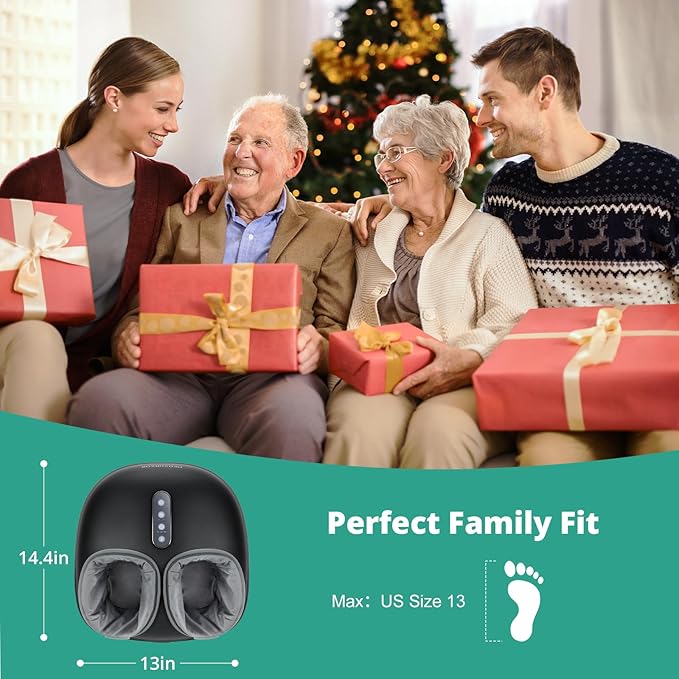 Medcursor Foot Massager Machine with Heat, Feet Massage Delivers Relief for Tired Muscles & Plantar, Deep Kneading Therapy, Multi-Level Settings for Home, Office Use, Size up to 11" - Bloomnest