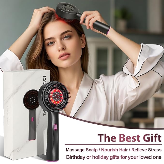 Laser Therapy Hair Growth Comb, Hair Oil Applicator,Electric Scalp Massager Hair Growth with IPX7 Waterproof MrBBox