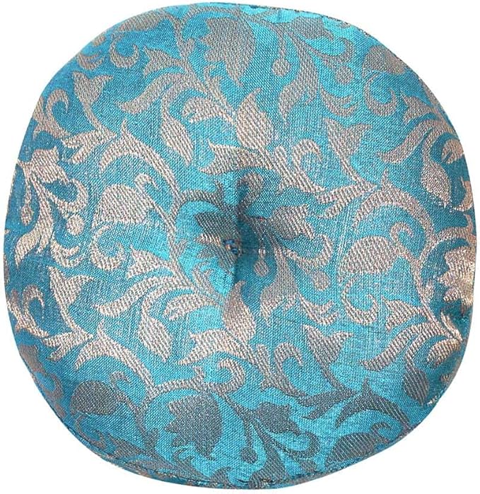 Singing Bowl Cushion Handmade Round Cushion Brocade Art Silk Home Decor Pillow For Tibetan Singing Bowl (6" Inch) - Bloomnest
