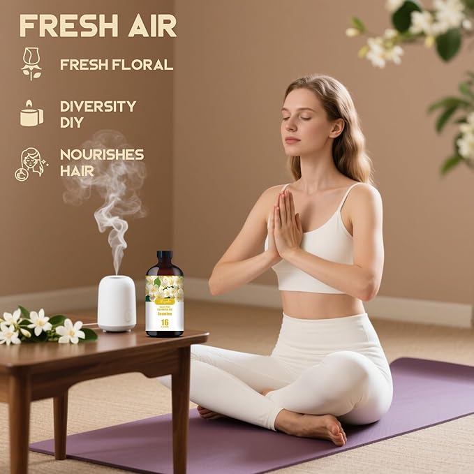 Jasmine Essential Oil-Jasmine Fragrance Oil 16.33oz (490ml)-100% Pure Natural Scent for Diffusers, Candles, Soap Making & Aromatherapy-Relaxing Home & Gift Essential Oil for Bath, Massage MLYNKLESSENTIALOILS