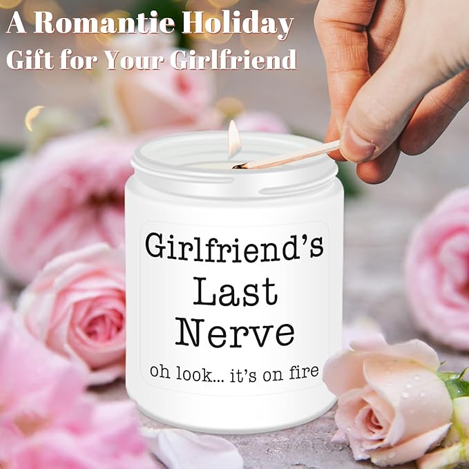 Homsolver Gifts for Girlfriend from Boyfriend, Valentines Birthday Mothers Christmas Anniversary Day Gifts for Girlfriend Fiancee, Romantic Scented Candles