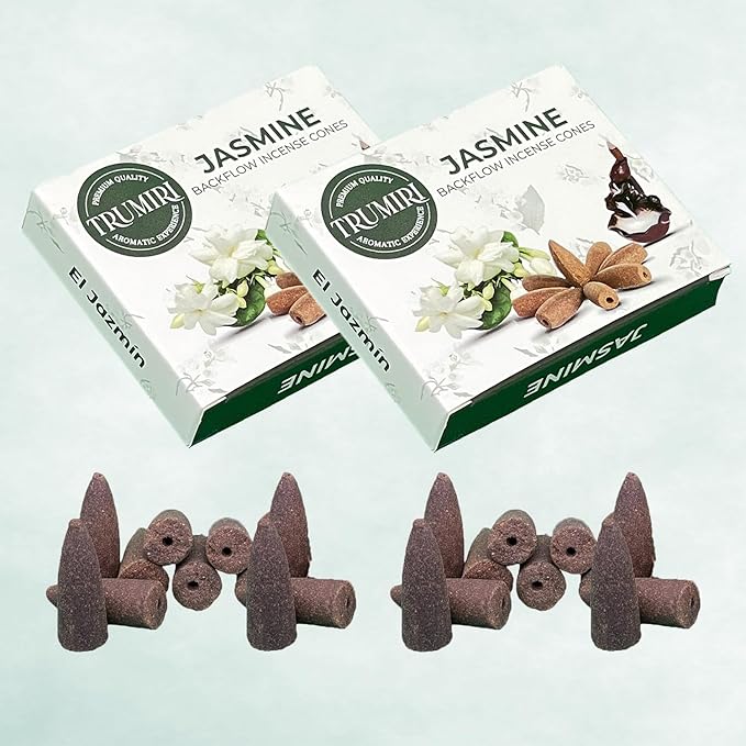TRUMIRI Jasmine Backflow Incense Cones - 20 Cones, Pack of 2 TRUMIRI