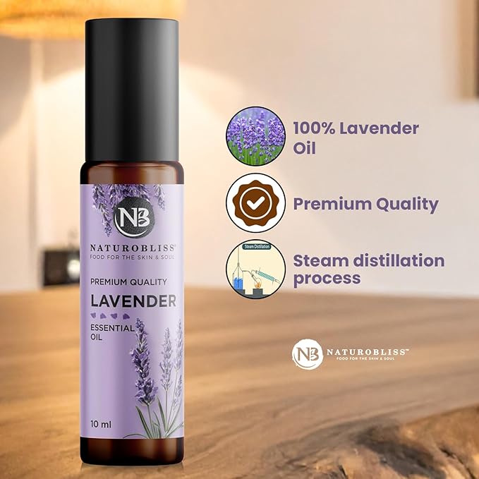 NaturoBliss Lavender Essential Oil Roll On, 10 ml - Bloomnest