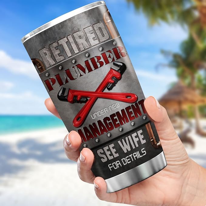 Do Not Disturb Im Retired Plumber Gifts For Men Stainless Steel Tumbler 20 Oz Funny Gag Gift For Husband Retirement Things For Plumbers Insulated Cup Plumbing Themed Gifts - Bloomnest