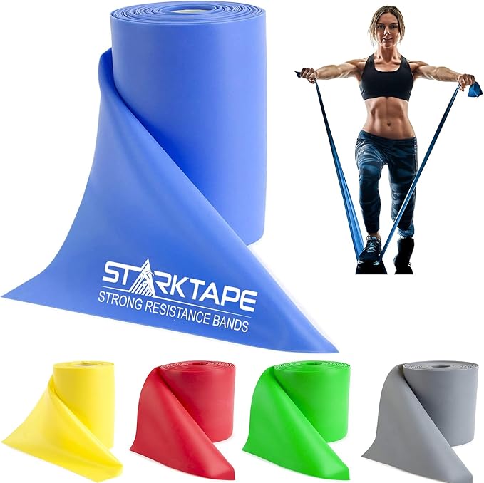 Resistance Bands Professional 8,16, 25, 50 Yards Bulk Rolls. Latex-Free Elastic Physical Therapy Band. No Scent, No Powder - Perfect for Home Exercise, Yoga, Pilates, Gym, Rehab, Workout - Bloomnest