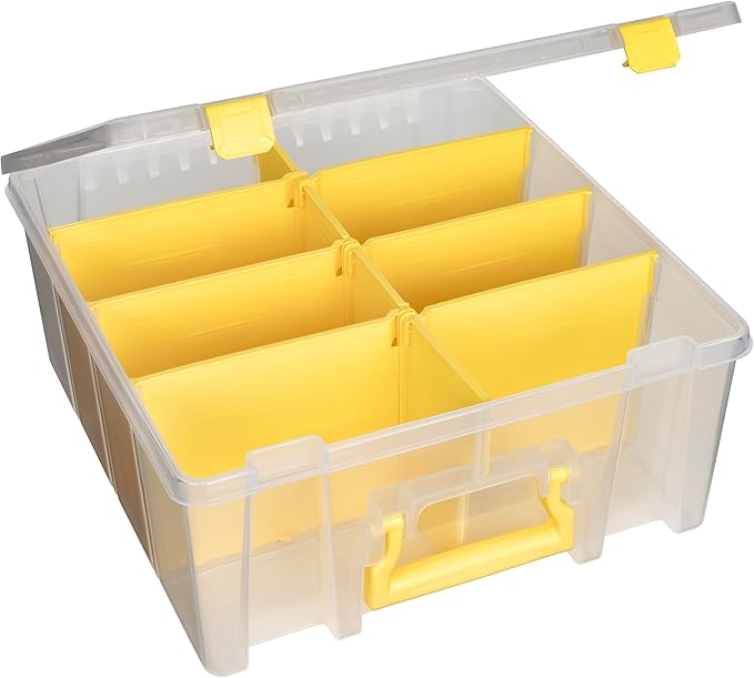 ArtBin 6990JY Super Satchel Double Deep Compartment Box - Art Storage with 8 Removable Compartments, Smart Closure for Craft Supplies (Yellow- Pack of 1) - Bloomnest