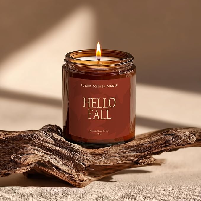 Pumpkin Spice Fall Candles for Home Scented, Natural Soy Wax Aromatherapy Non Toxic Pumpkin Candle with Long Lasting Burn, Halloween Autumn Candle Gifts for House Fragrance Decoration (9oz) - Bloomnest