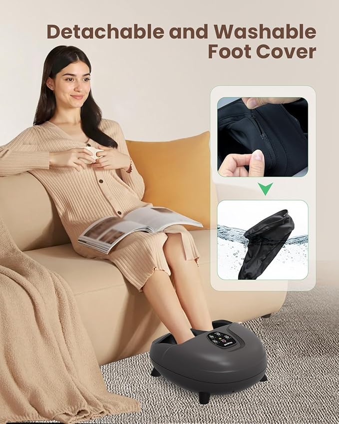 Shiatsu Foot Massager Machine with Heat,Feet Massager for Plantar Fasciitis Neuropathy, Soles & Instep Heating, Remote Control, Up to Men Size 14, Gift for Mom Dad - Bloomnest