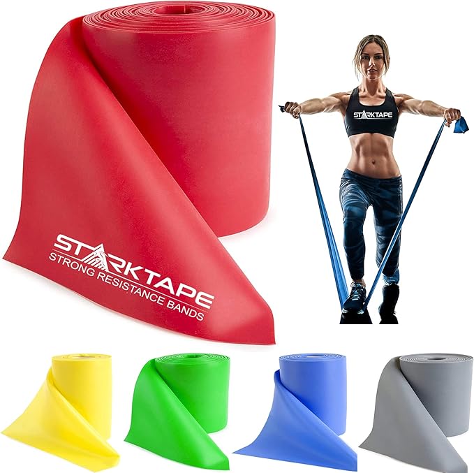 Resistance Bands Professional 8,16, 25, 50 Yards Bulk Rolls. Latex-Free Elastic Physical Therapy Band. No Scent, No Powder - Perfect for Home Exercise, Yoga, Pilates, Gym, Rehab, Workout - Bloomnest