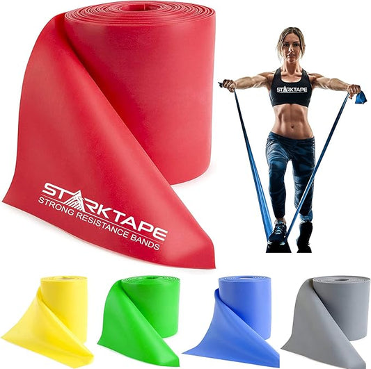 Resistance Bands Professional 8,16, 25, 50 Yards Bulk Rolls. Latex-Free Elastic Physical Therapy Band. No Scent, No Powder - Perfect for Home Exercise, Yoga, Pilates, Gym, Rehab, Workout - Bloomnest