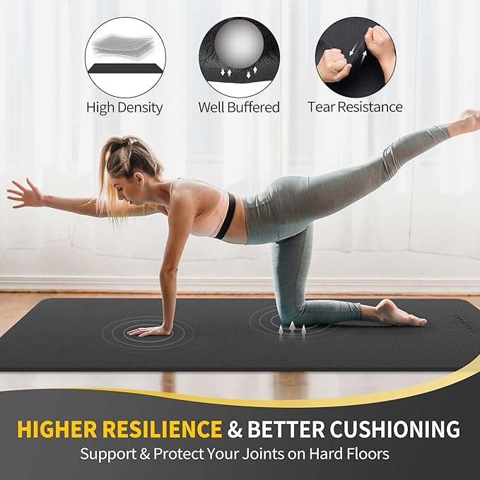 CAMBIVO Extra Wide Yoga Mat for Women and Men (72"/84"x 32"x 1/4") TPE Workout Mat, Non-slip Large Exercise Fitness Mat for Yoga, Pilates, Workout - Bloomnest