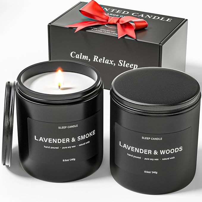 Scented Candles for Men, BOYUJK Candles for Home Scented, Candle Set for Stress Relief and Promote Sleep, Birthday Gifts for Men (1.1lb, 480g) - Bloomnest