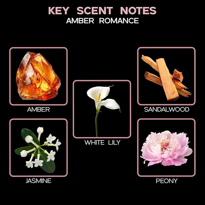 LOVSPA Amber Romance Diffuser Oil - Luxury Essential Oils for Diffuser Refill & Air Freshener Room Spray - Long-Lasting & Natural Home Fragrance, Scented Oil for Diffusers, USA Made, 4oz - Bloomnest