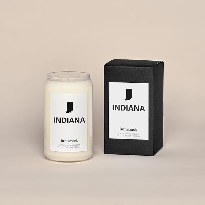 Homesick Premium Scented Candle, Indiana - Scents of Honeysuckle, Rosewater, Musk, 13.75 oz, 60-80 Hour Burn, Natural Soy Blend Candle Home Decor, Relaxing Aromatherapy Candle - Bloomnest